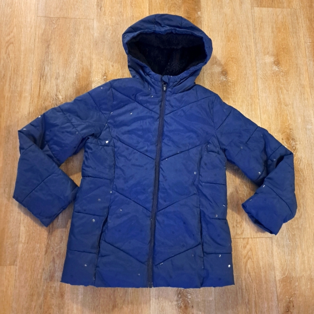 SWISS TECH Kids Blue Hooded Jacket Girl's Winter Puffer Size Large (10-12)